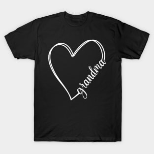 Grandma heart design, love grandma sketched heart T-Shirt